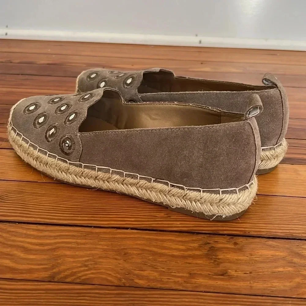 Crown Vintage Leather Casual Espadrilles in NeutralTaupe - Size 8.5